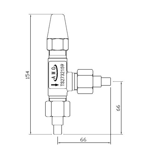 TH4-10 Three-way stop valve