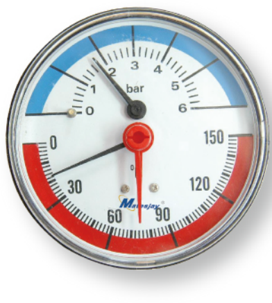Tem-pressure gauge